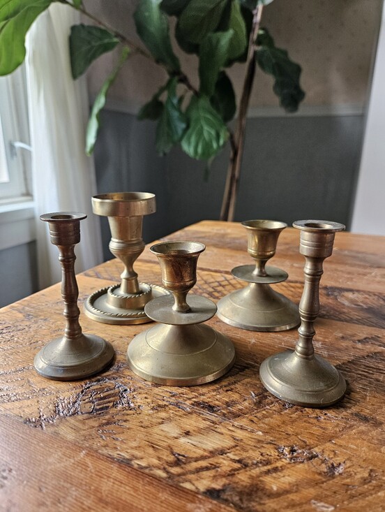 Other - Vintage Brass Candlestick Lot (Lot of 5)